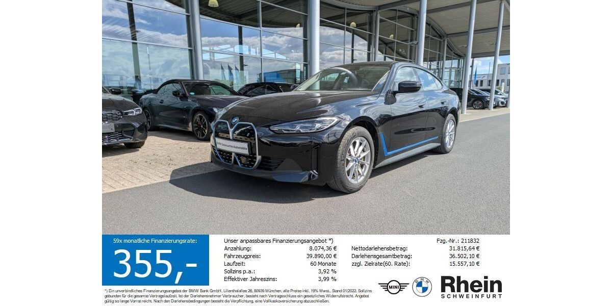BMW i4 22.641 km 36.490 &euro; Schweinfurt 97424